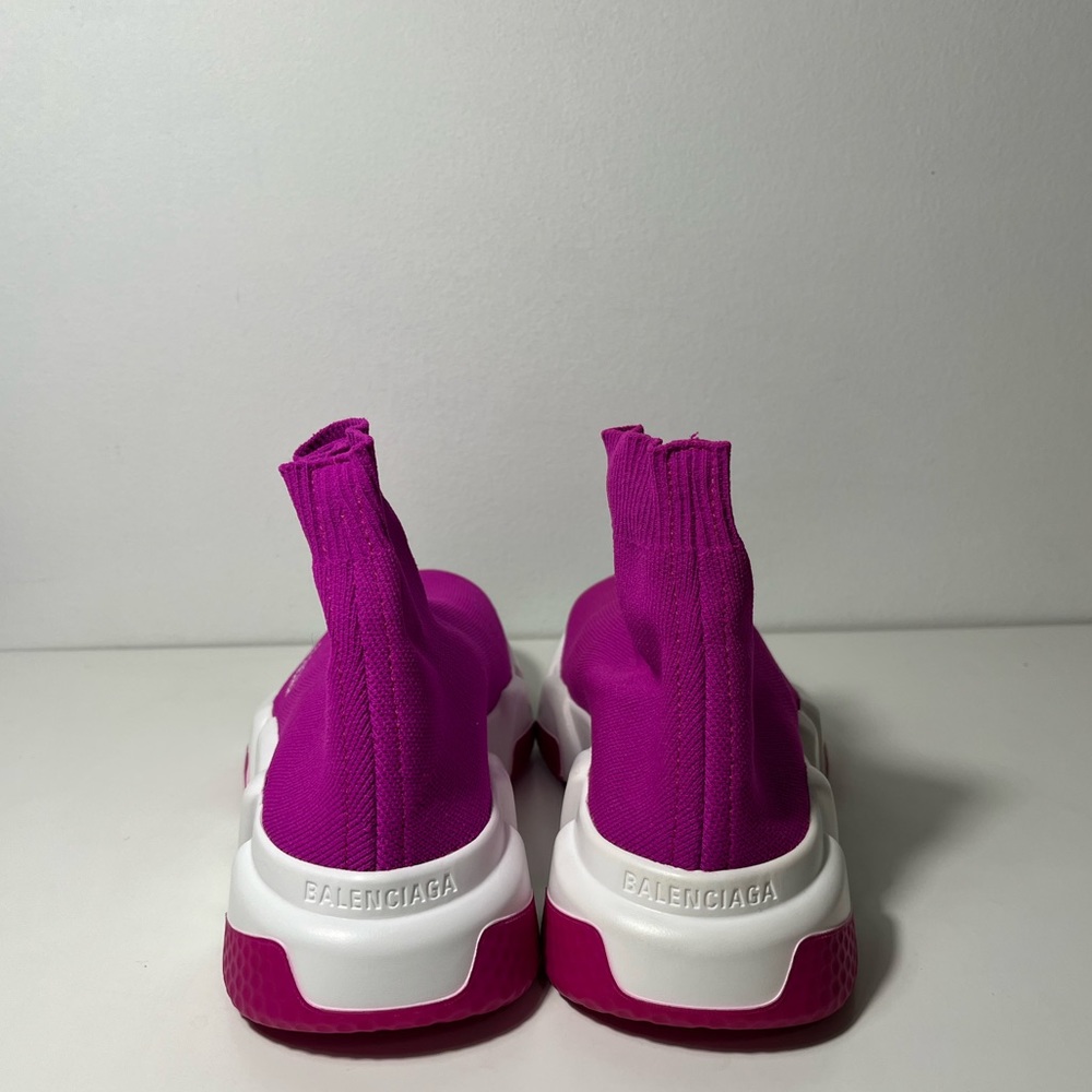 Balenciaga Fuchsia Speed Sock Knit Chunky Trainers Sneakers - Picture 9 of 10